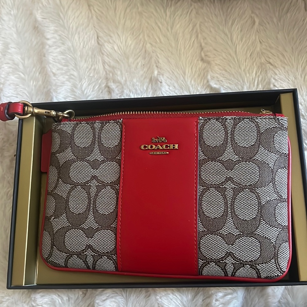 Red coach wristlet